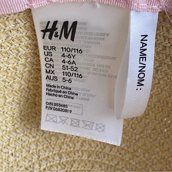 H&M Straw Hat with Ears β Natural | Kids Size 4β6Y | Cute Cat Face Summer Hat - Picture 8 of 11